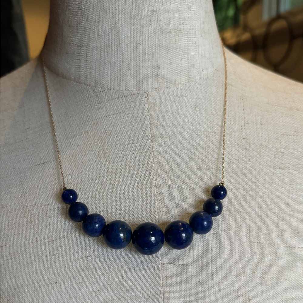 Vintage rare Lapiz Beaded Necklace